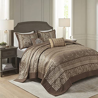 Madison Park Quilt Traditional Jacquard Luxe Design All Season, Coverlet Bedspread Lightweight Bedding Set, Shams