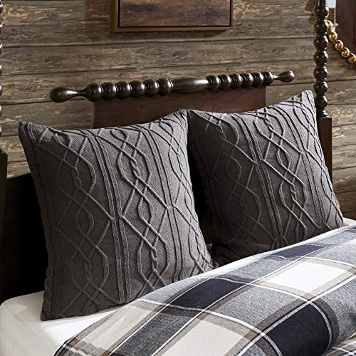 Madison Park Signature Cozy Comforter Set - Rustic Lodge Style Combo Filled Insert, Removable Duvet Cover. Matching Shams, Decorative Pillows, Urban Cabin, Plaid Brown King(110"x96") 8 Piece