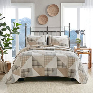 Woolrich Olsen Reversible Quilt Set - Cottage Styling Reversed to Solid Color | Oversized King/Cal K