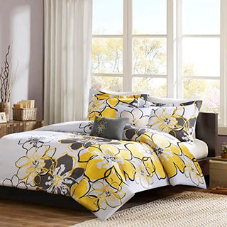 MI ZONE Allison Comforter Set Fun Bedroom Décor - Modern All Season Floral Vibrant Color C