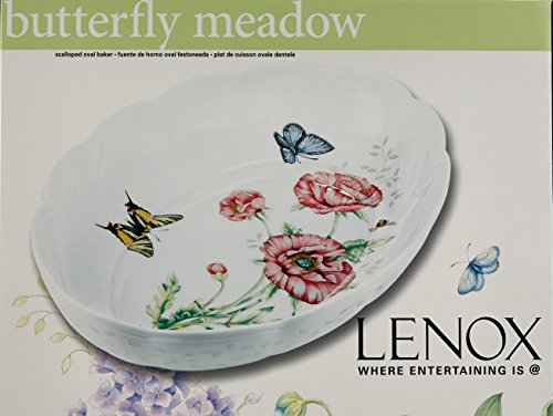 Lenox Butterfly Meadow Scalloped Oval Baker