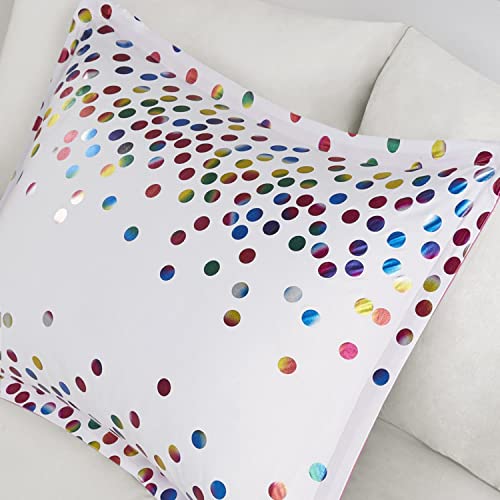 Intelligent Design Rainbow Iridescent Metallic Dot Comforter Set ID10-2180