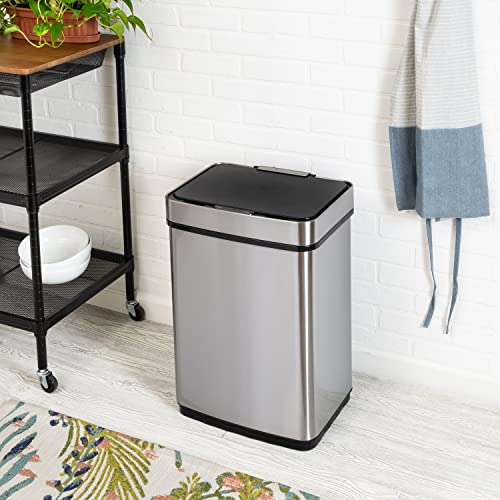 HONEY-CAN-DO TRS-08414 Stainless Steel Trash Can with Motion Se