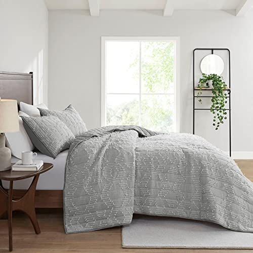 INK+IVY Cotton Coverlet Mini Set with Gray Finish II13-1219