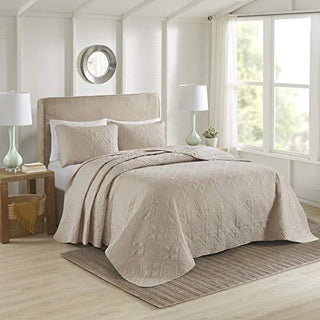 Oakley 3 Piece Reversible Bedspread Set Khaki Full/Queen