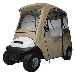Classic Accessories Fairway Golf Cart FadeSafe Enclosure For Club Car, Short Roof, Khaki