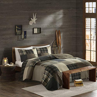 Woolrich 100% Cotton Quilt Reversible Cabin Lifestyle Design All Season, Breathable Coverlet Bedspread Bedding Set