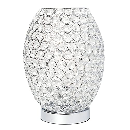 Elegant Designs Elipse Crystal Decorative Curved Accent Uplight Table Lamp