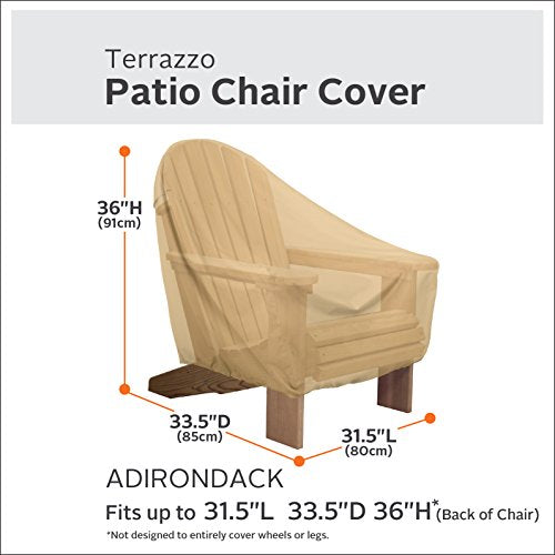 Classic Accessories Terrazzo Water-Resistant 34 Inch Patio Adirondack Chair Cover, Outdoor Chair Covers