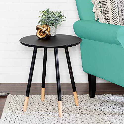 Honey-Can-Do Round End Table TBL-08726 Black
