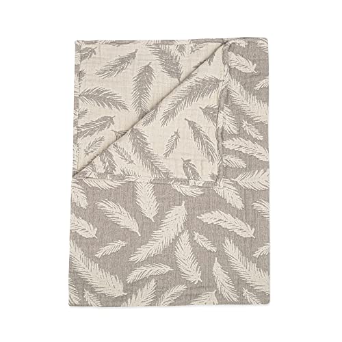 Crane Baby Blanket, Soft Cotton Jacquard Nursery and Stroller Blanket for Boys and Girls, Grey Feather, 30” x 40” (BC-110BL-1)