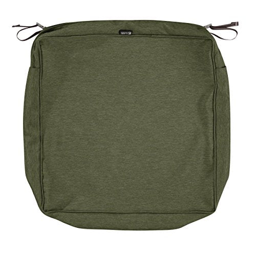 Classic Accessories Montlake FadeSafe Water-Resistant 23 x 23 x 5 Inch Square Outdoor Seat Cushion Slip Cover, Patio Furniture Chair Cushion Cover, Heather Fern Green