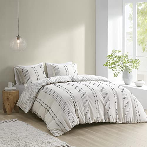 Madison Park 3 Piece Corduroy Queen Duvet Cover Set with Navy Finish MP12-8126