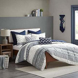 Shabby Chic Cotton Printed Comforter Set with Chenille