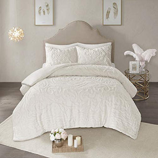 Madison Park Laetitia Comforter Bohemian Tufted Cotton Chenille, Medallion Shabby Chic All Season Down Alternative Bed