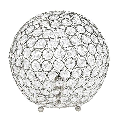Elegant Designs Elipse 10 Inch Crystal Ball Sequin Table Lamp