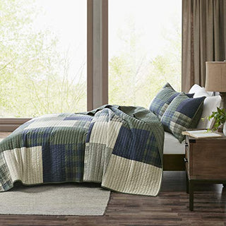 Woolrich 100% Cotton Quilt Reversible Plaid Cabin Lifestyle Design All Season