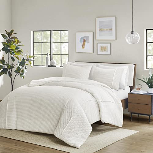 Beautyrest 3 Piece Striped Seersucker Queen Duvet Cover Set BR12-3842