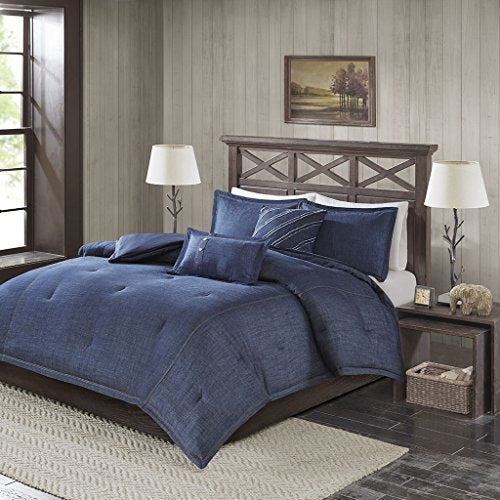 Woolrich Perry Oversized Denim Comforter Set Blue King/Cal King