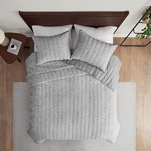INK+IVY Cotton Coverlet Mini Set with Gray Finish II13-1218