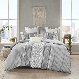 100% Cotton Comforter Mid Century Modern Design All Season Bedding Set, Matching Shams, Full/Queen(88"x92"), Imani