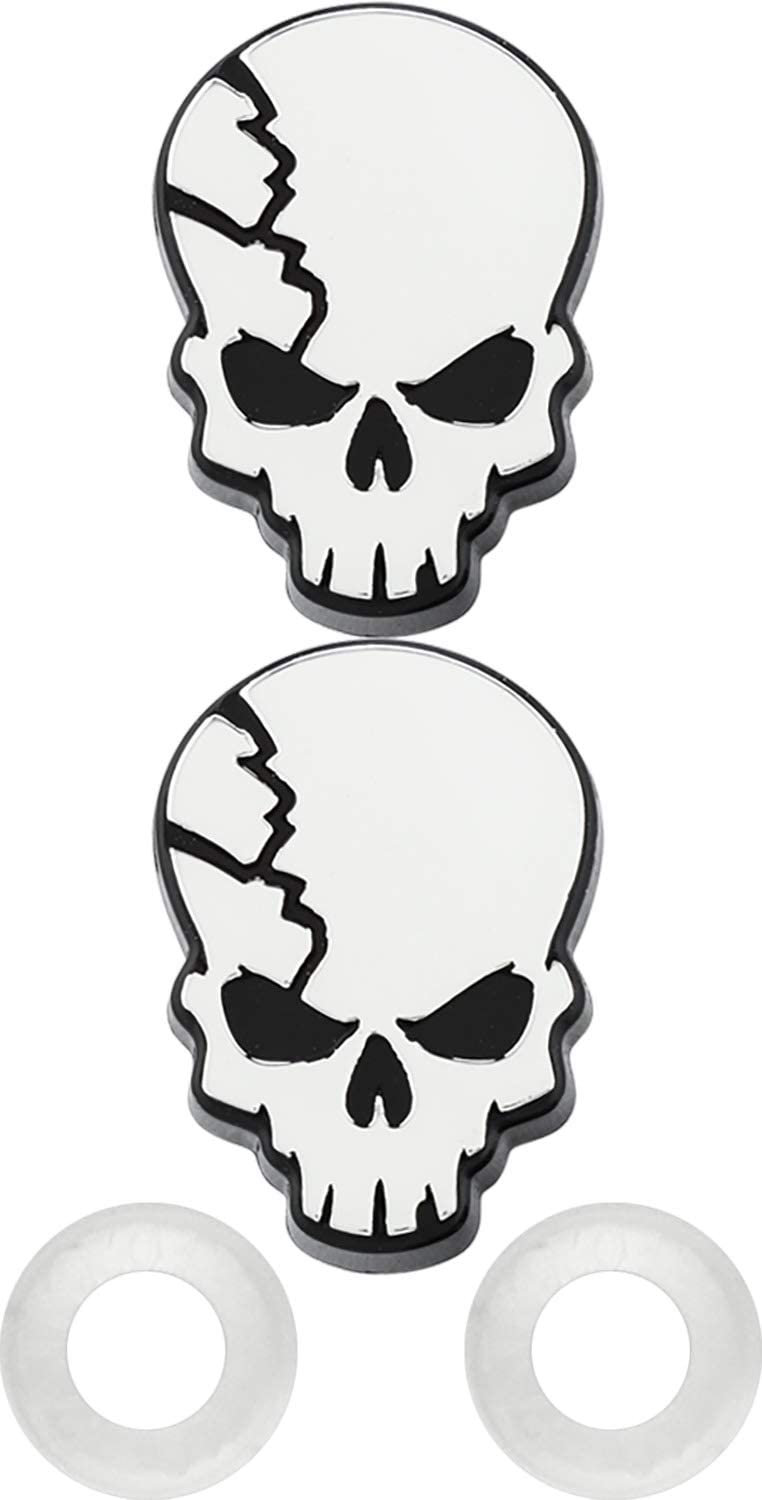 Cruiser Accessories Fastener Caps, Skull, Chrome