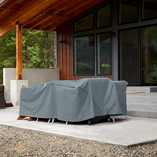 Classic Accessories Storigami Water-Resistant 140 Inch Easy Fold Patio Furniture Cover, Monument Grey, Patio Furniture Covers