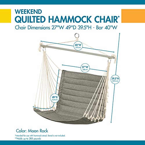 Duck Covers Weekend Quilted Hammock Chair, 27 x 49 x 39.5 Inch, Moon Rock