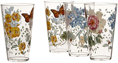 Lenox Butterfly Meadow Melamine 4 Piece Highball, 1.4 LB, Multi