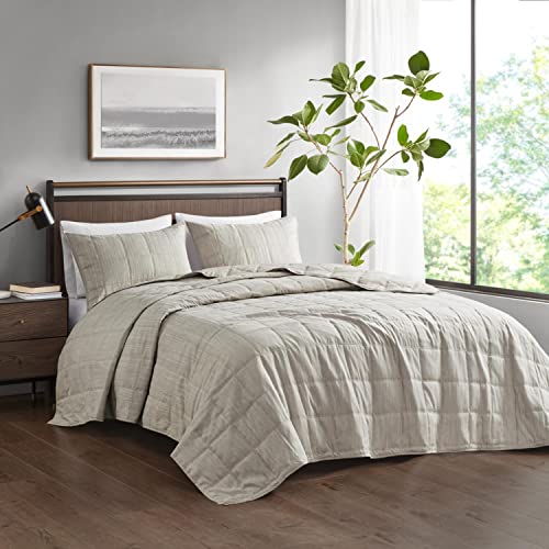 Beautyrest Maddox 3 Piece Striated Cationic Dyed King Quilt Set BR13-3875