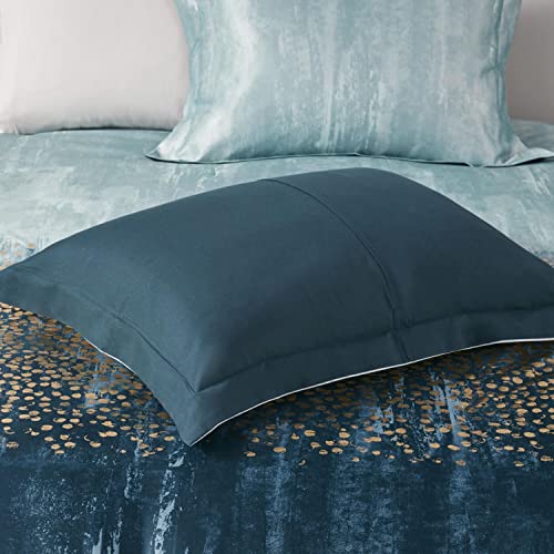 Madison Park Polyester 7-Piece Comforter Set with Navy Finish MP10-7830