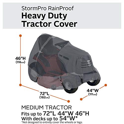 Classic Accessories StormPro Waterproof Heavy-Duty Tractor Cover, Fits tractors with decks up to 54 in