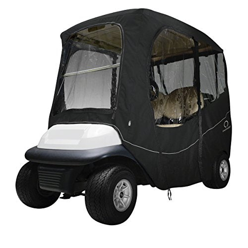 Classic Accessories Fairway Golf Cart Deluxe Enclosure, Black, Long Roof