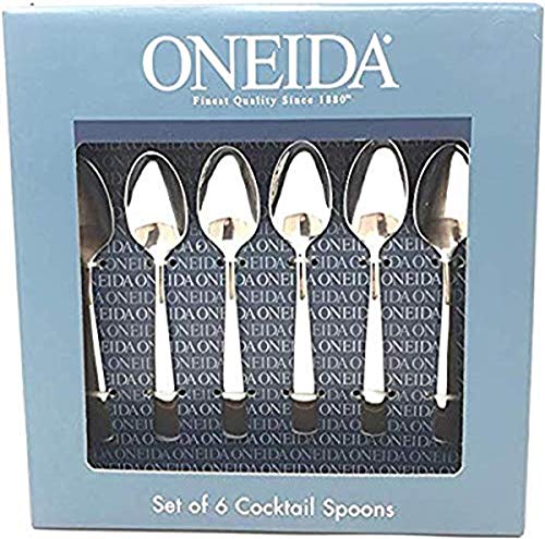 Oneida Nocha Everyday Flatware Cocktail Spoons, Set of 6 18/0 Stainless Steel, Silverware Set