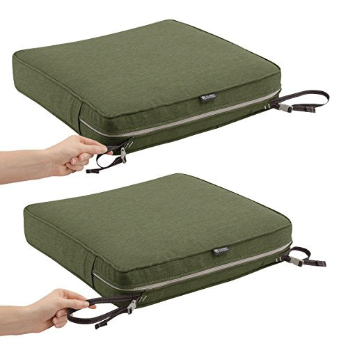 Classic Accessories Montlake FadeSafe Water-Resistant 72 x 21 x 3 Inch Outdoor Chaise Lounge Cushion Slip Cover, Patio Furniture Cushion Cover, Heather Fern Green, Patio Furniture Cushion Covers