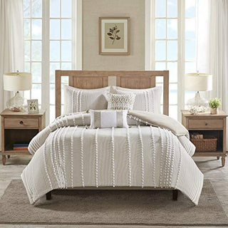 Harbor House 100% Cotton Duvet Set - Trendy Tufted Textured Design, All Season Cozy Bedding Modern Comforter Cover
