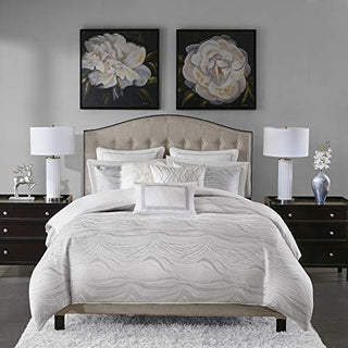 Madison Park Signature Hollywood Glam Luxurious Jacquard Oversized and Overfilled Comforter Set, Matching, Euro Shams