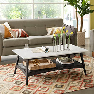 Madison Park Parker Coffee Table with Off-White and Black Finish