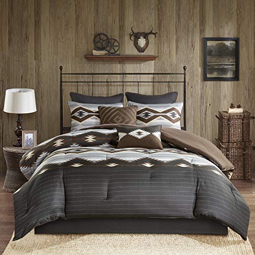 Woolrich Bitter Creek Oversized Comforter Set Grey/Brown King