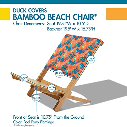 Duck Covers Bamboo Beach Chair, Pool Party Flamingo