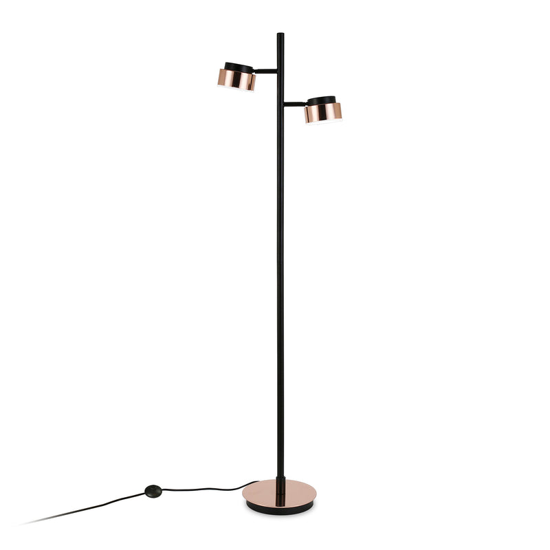 Home Outfitters 68" Black Two Light Tree Floor Lamp With Copper Bell Shade