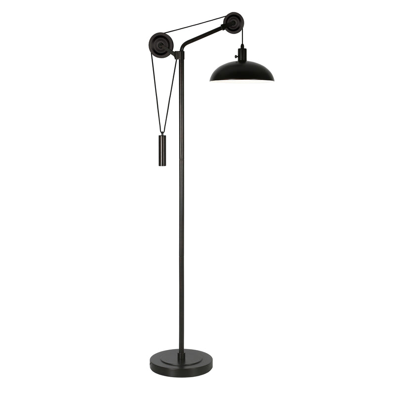 Home Outfitters 72" Black Reading Floor Lamp With Black Dome Shade