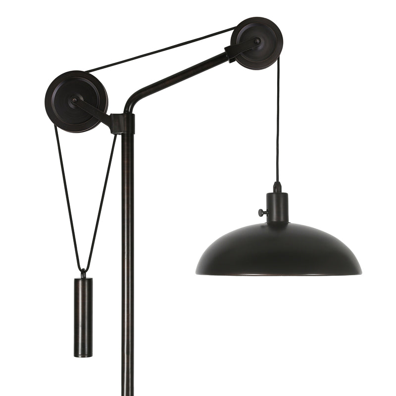 Home Outfitters 72" Black Reading Floor Lamp With Black Dome Shade