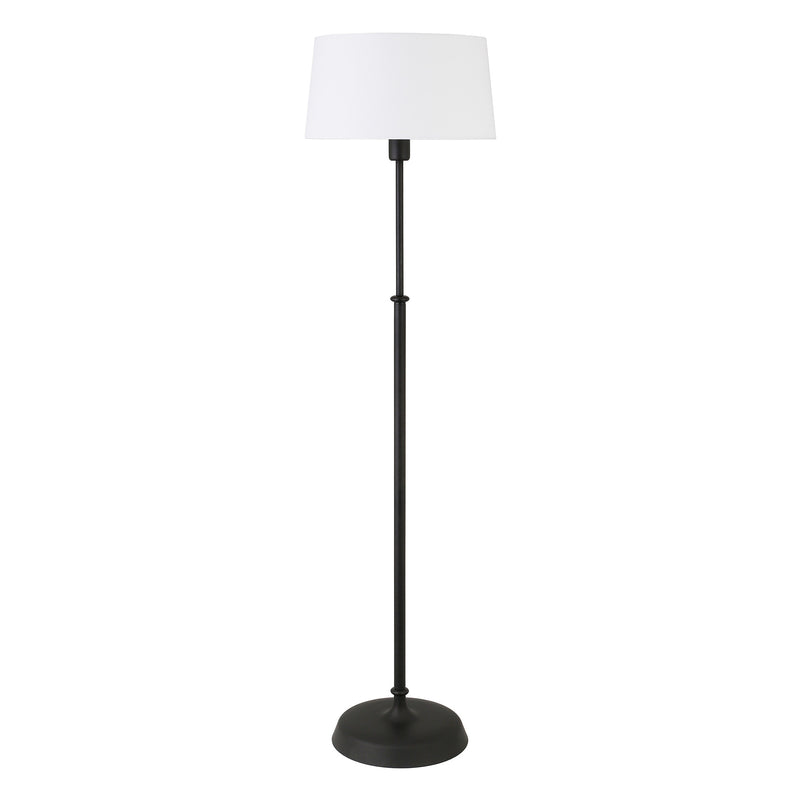 Home Outfitters 60" Black Traditional Shaped Floor Lamp With White Frosted Glass Drum Shade