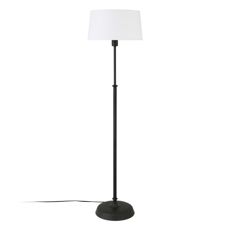 Home Outfitters 60" Black Traditional Shaped Floor Lamp With White Frosted Glass Drum Shade