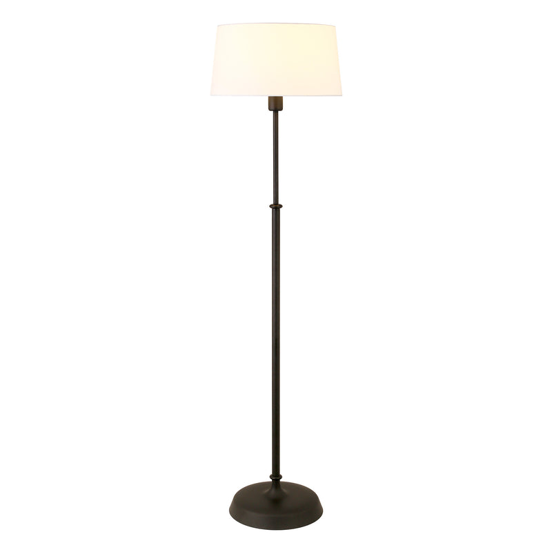 Home Outfitters 60" Black Traditional Shaped Floor Lamp With White Frosted Glass Drum Shade