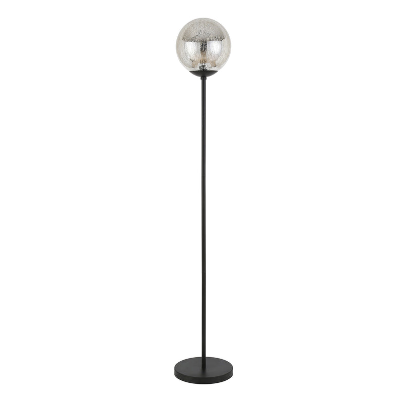 Home Outfitters 66" Black Novelty Floor Lamp With Clear Transparent Glass Globe Shade