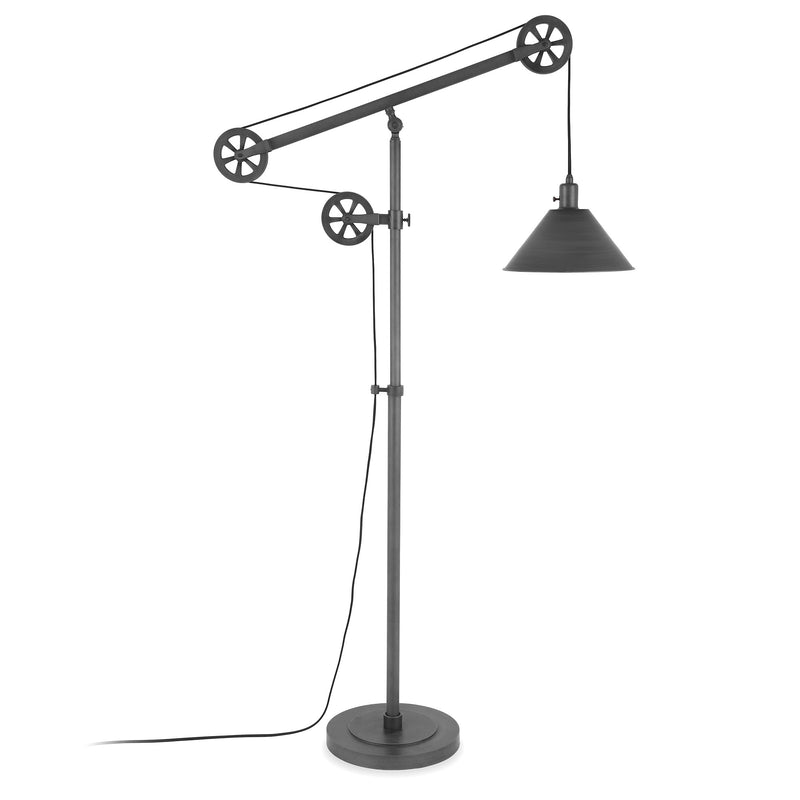 Home Outfitters 70" Steel Reading Floor Lamp With Silver Cone Shade