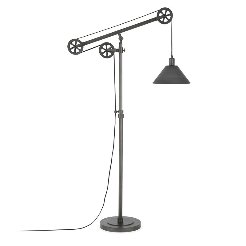 Home Outfitters 70" Steel Reading Floor Lamp With Silver Cone Shade