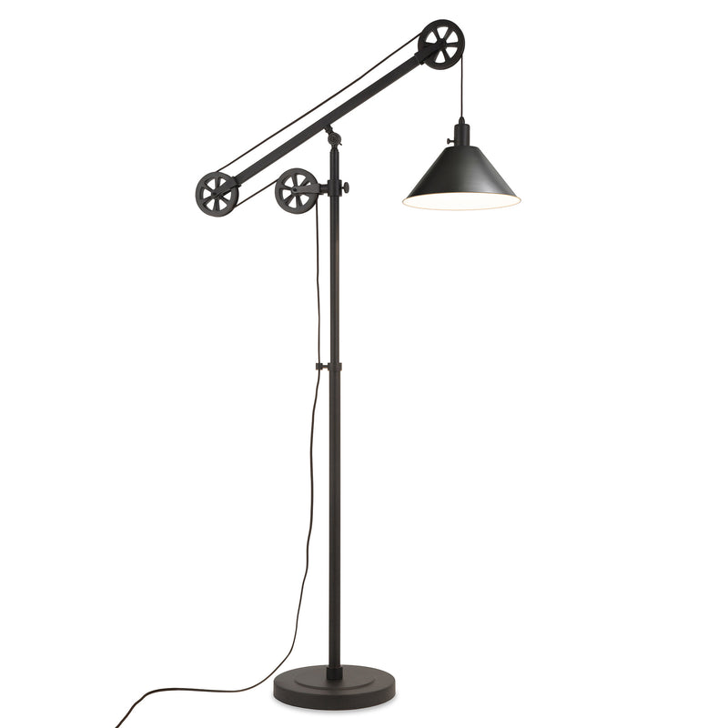 Home Outfitters 70" Black Reading Floor Lamp With Black Cone Shade